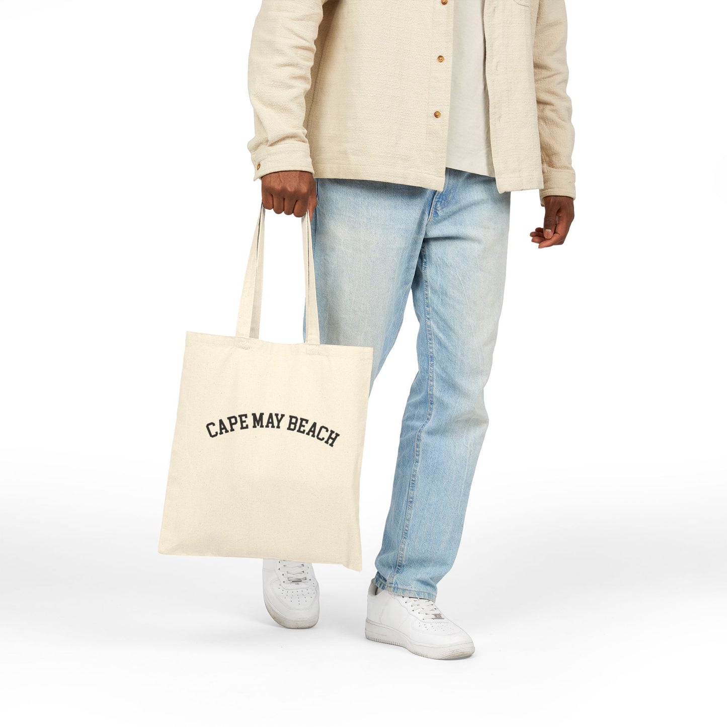Cape May Beach Canvas Tote Bag - Natural