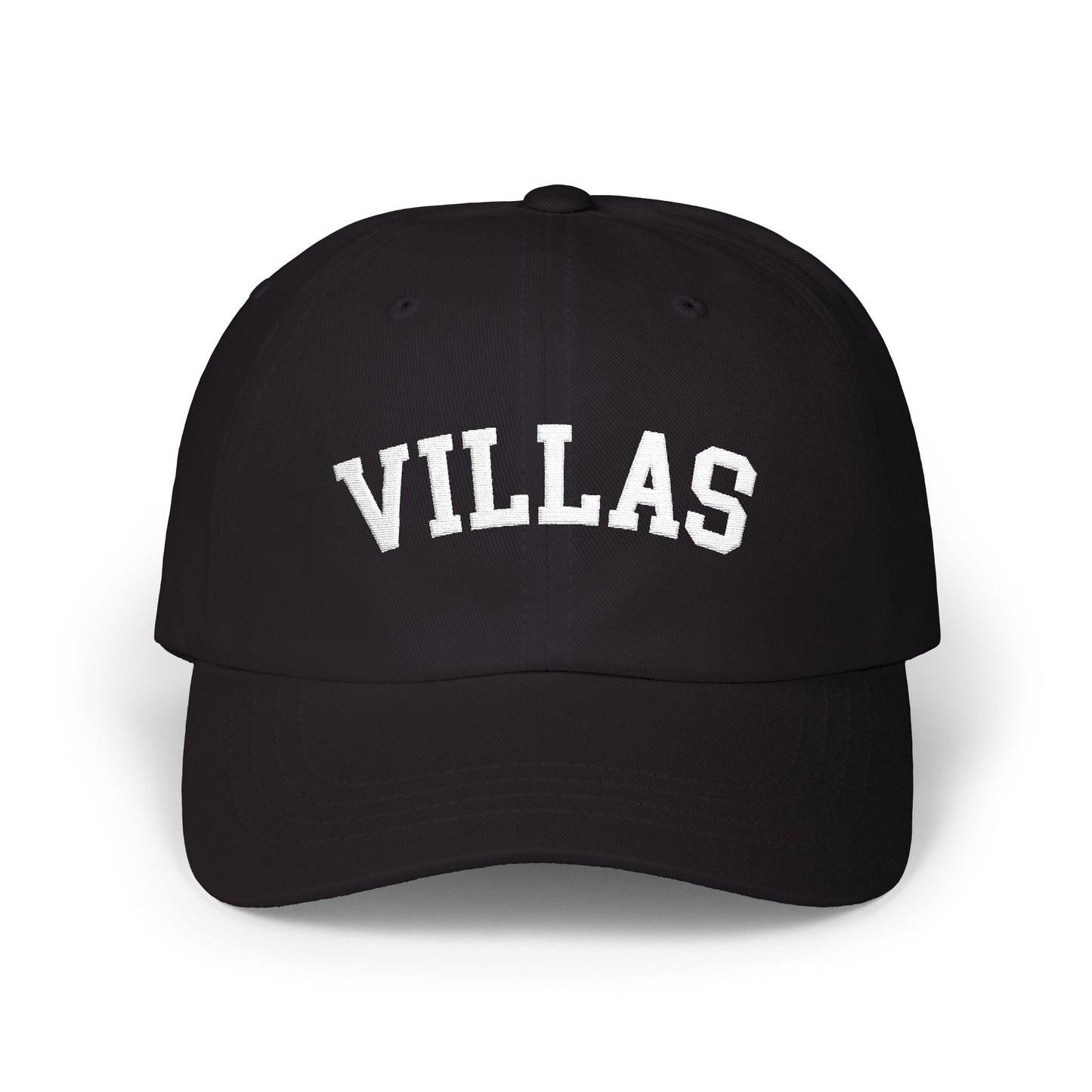 Villas Embroidered Classic Baseball Hat - Black