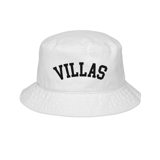Villas Embroidered Bucket Hat - White