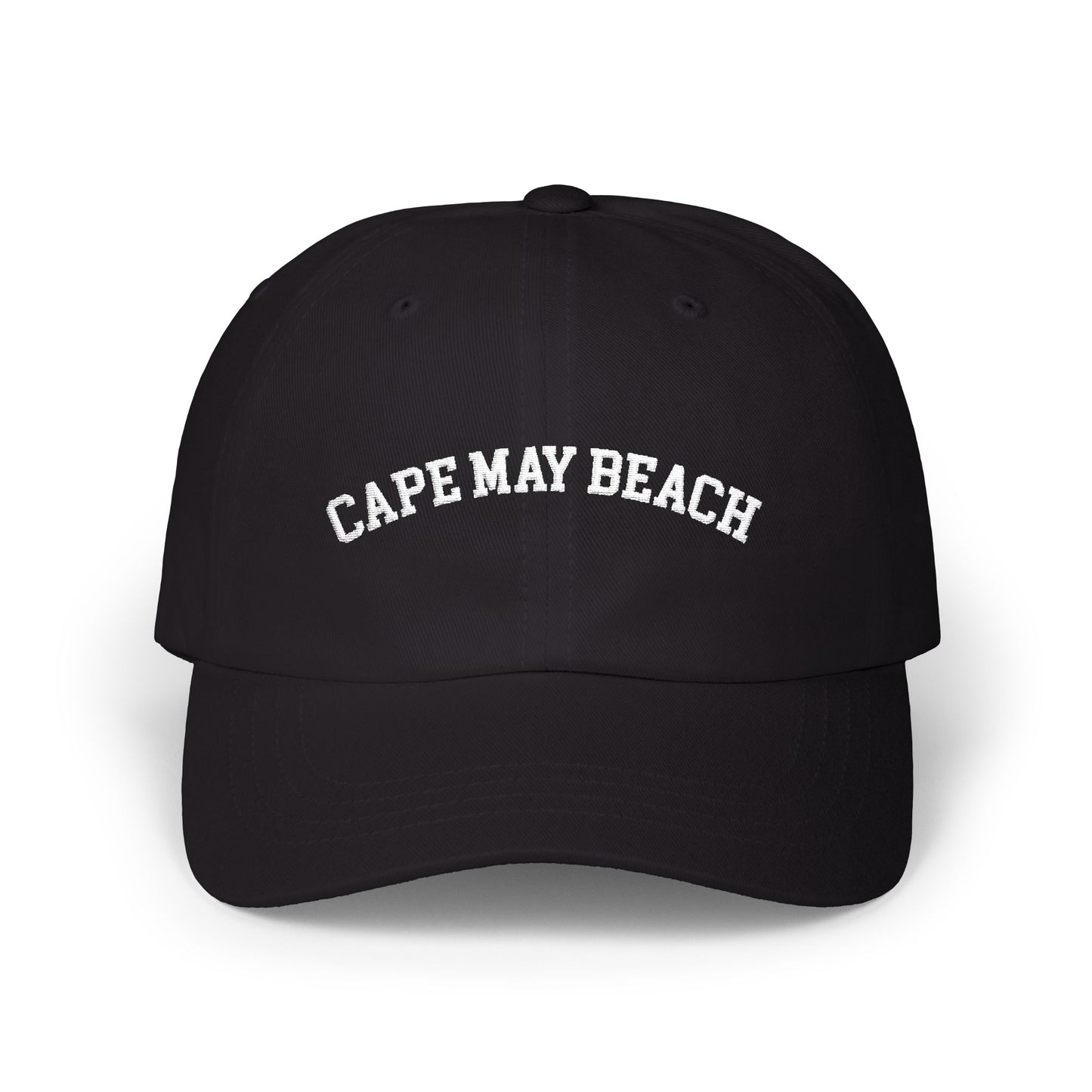 Cape May Beach - Embroidered Classic Baseball Hat - Black