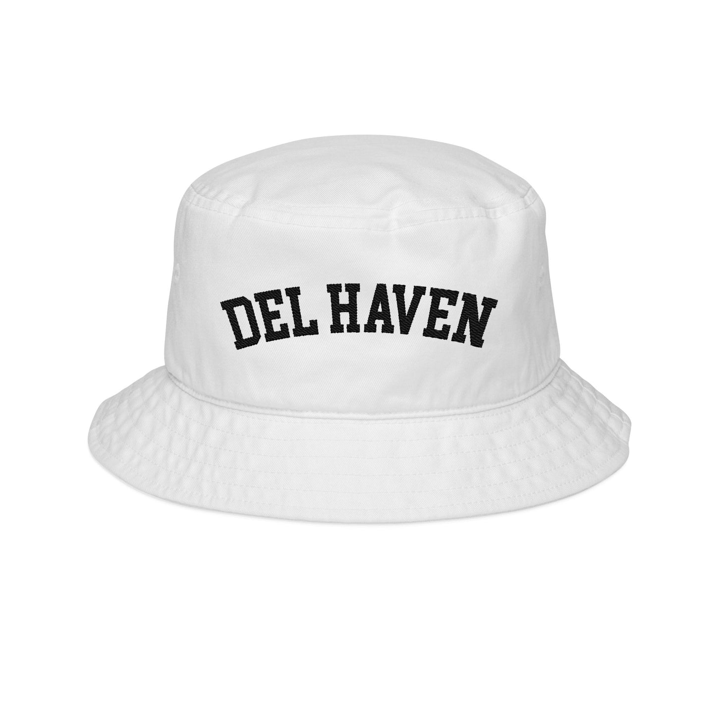 Del Haven - Embroidered Bucket Hat - White