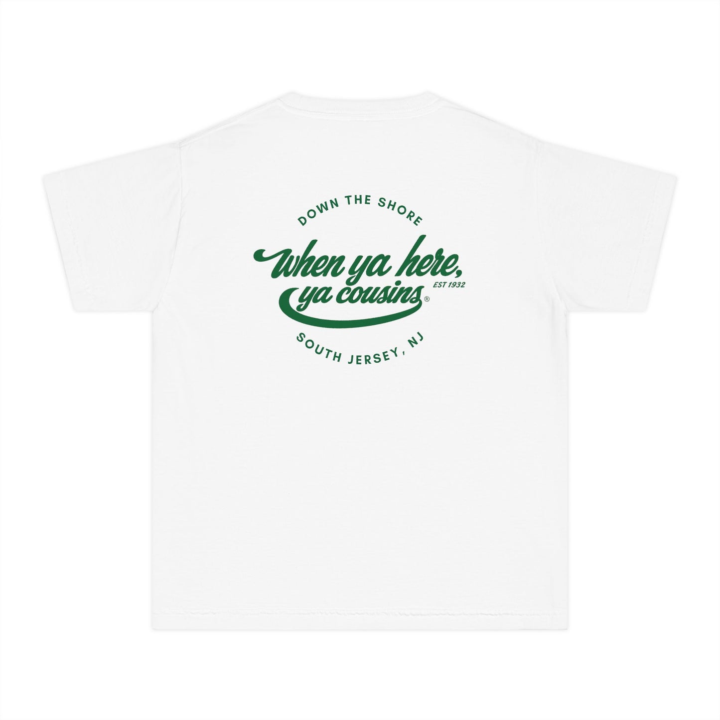 Youth Tee – "When Ya Here, Ya Cousins" South Jersey Shore Graphic