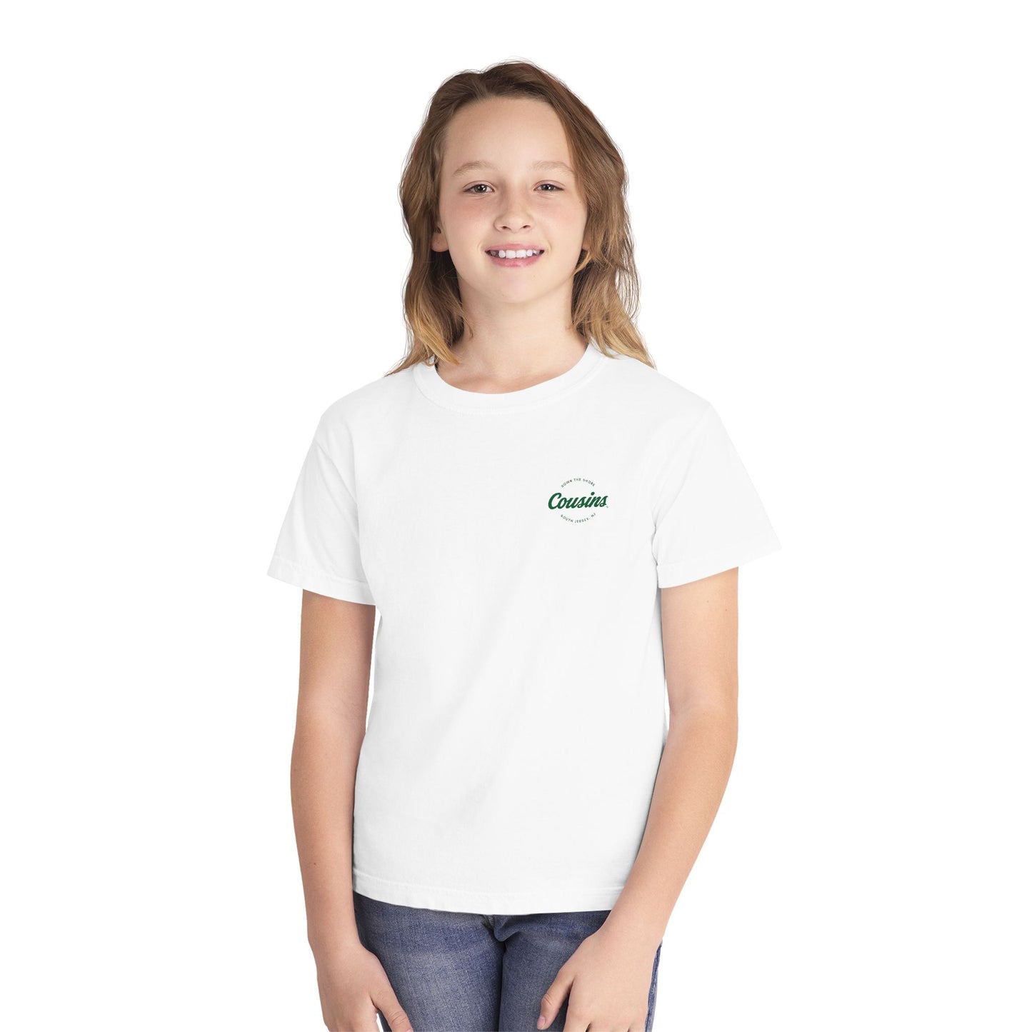 Youth Tee – "When Ya Here, Ya Cousins" South Jersey Shore Graphic